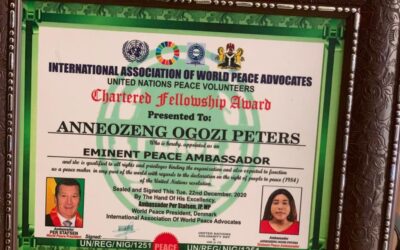 The United Nations “Eminent Peace Ambassador” Award to The Founder AOA Foundations